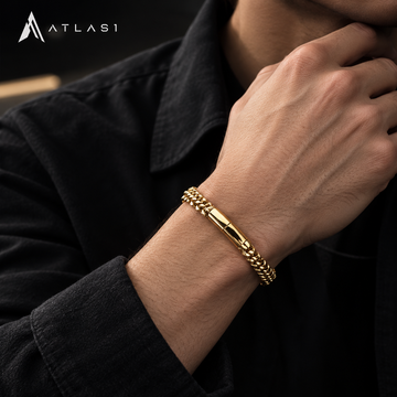 Men's Bicycle Chain Gold Plated Stainless Steel Bracelet