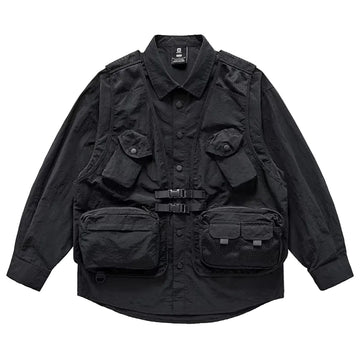 Men's Techwear Functional Safari Cotton Casual Shirt