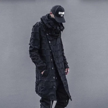 Men's Techwear Hooded Windbreaker Coat