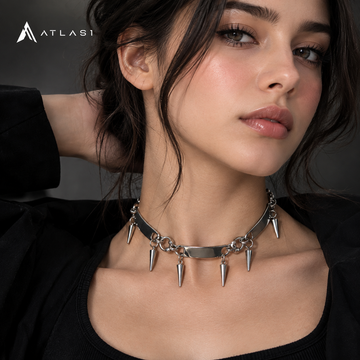 Titanium Steel Rivet Punk Choker Necklace