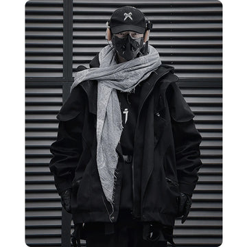 Unisex Techwear Functional Cargo Tactical Windbreaker Jacket