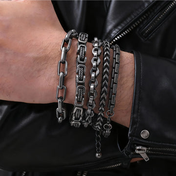 Vintage Byzantine Stainless Steel Braided Link Bracelet