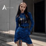黑色 Techwear 皮革上衣