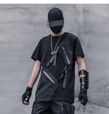 Men's Cotton Oversized Pockets Techwear T-Shirt - ATLAS 1