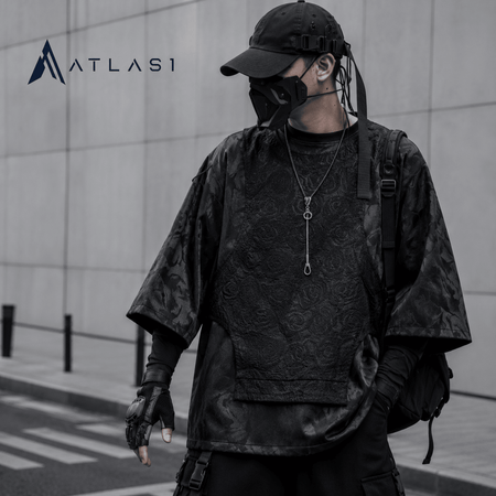 男款疊層 techwear streetwear 短袖上衣