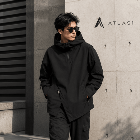 Herren Origami Kapuzen-Techwear-Windbreaker