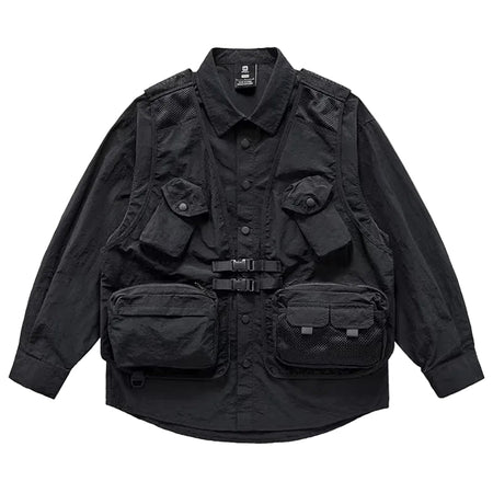 Men's Techwear Functional Safari Cotton Casual Shirt