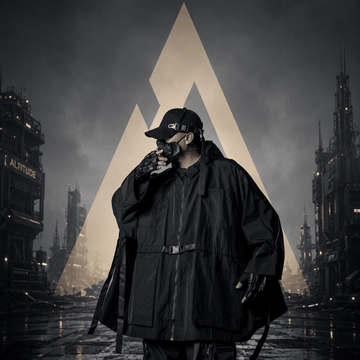 Men's Techwear Hooded Windbreaker Trench Jacket - ATLAS 1