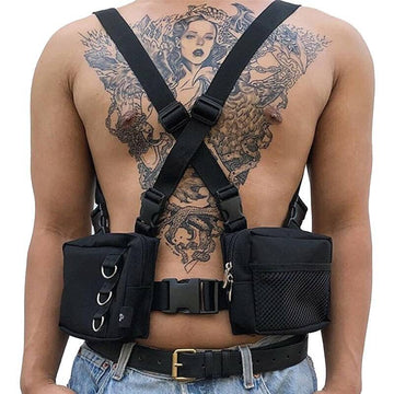 Techwear Adjustable Harness with Two Detachable Bags - ATLAS 1