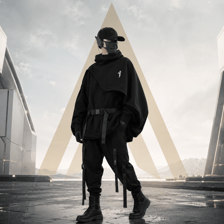 Techwear Futuristischer Mittelalterlicher Kapuzenumhang