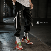 男款白色techwear工裝褲