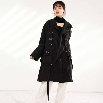 Women's Strappy Tactical Style Oversized Coat - ATLAS 1