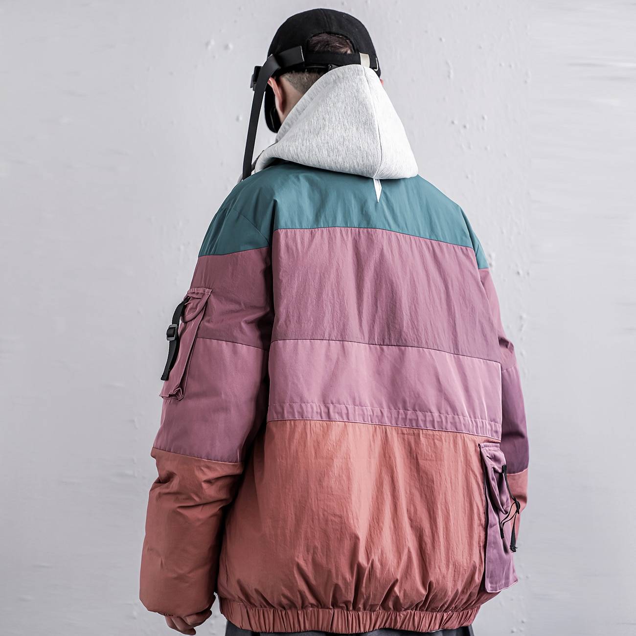 11 BYBB&#8217;S DARK 2020 Color Block Patchwork Thicken Parka Jackets Zipper Men Streetwear Padded Jackets Harajuku Parka Coats Hippop 