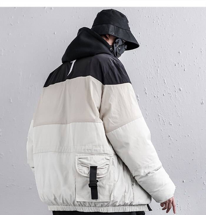 11 BYBB&#8217;S DARK 2020 Color Block Patchwork Thicken Parka Jackets Zipper Men Streetwear Padded Jackets Harajuku Parka Coats Hippop 