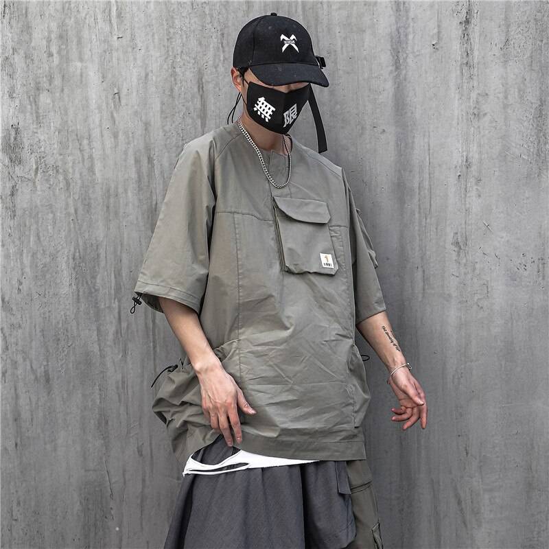 11 BYBB&#8217;S DARK 2021 Hip Hop T Shirt Men Summer Multi Pockets Oversize Tshirts Streetwear Functional Harajuku T-Shirt WB122 