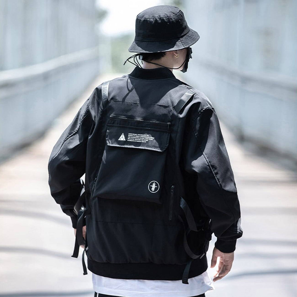 11 BYBB&#8217;S DARK Back Pocket Jacket Coat Men Embroidery Bomber Jacket Outwear Streetwear Solid Cargo Jacket Techwear Autumn Jacket 