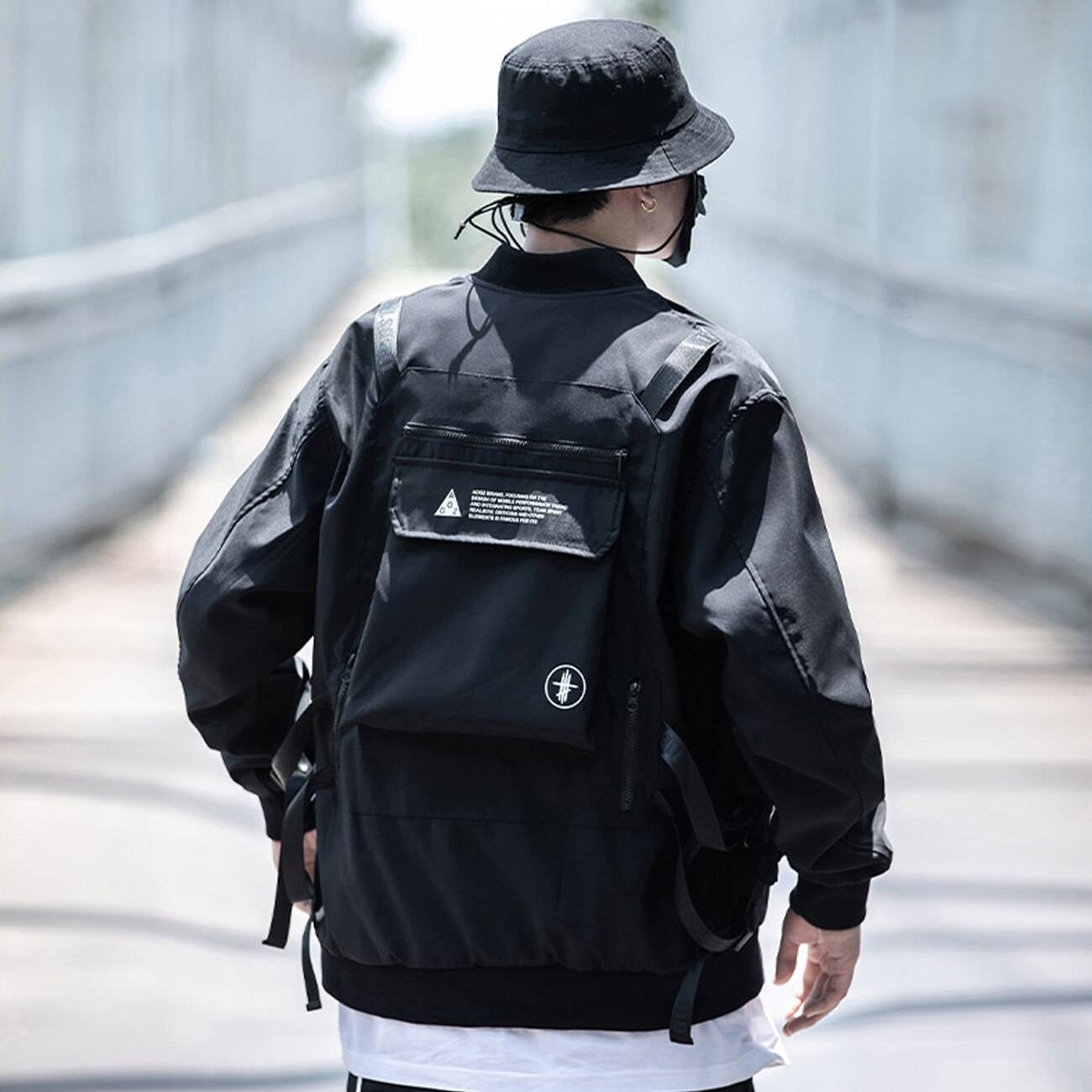 11 BYBB&#8217;S DARK Back Pocket Jacket Coat Men Embroidery Bomber Jacket Outwear Streetwear Solid Cargo Jacket Techwear Autumn Jacket 