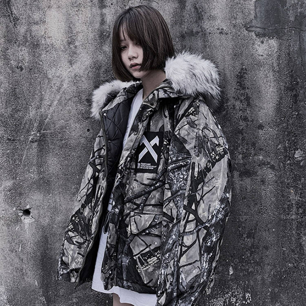 11 BYBB&#8217;S DARK Hip Hop Hooded Parkas Jacket Men 2019 Branch Camouflage Harajuku Tops Streetwear Men Winter Thick Coats Outerwear 