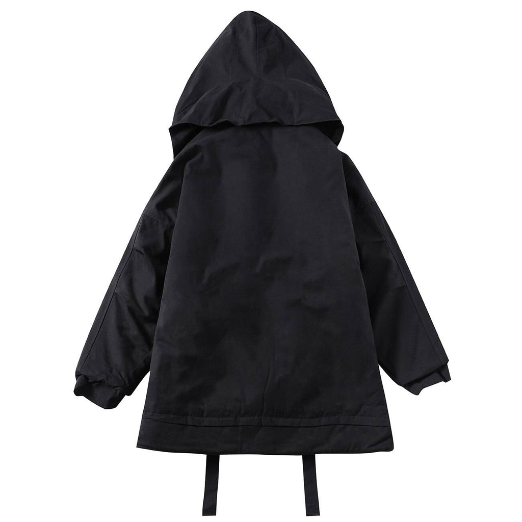 11 BYBB&#8217;S DARK Hip Hop Streetwear Padded Parka Men Creative Wizard Hat Tactical Cargo Jacket Men Harajuku Windbreaker Parka Coat 