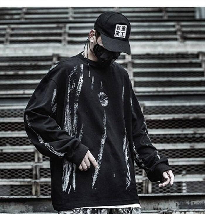 11 BYBB&#8217;S DARK Hip Hop Tactical Sweatshirt Men 2020 Fashion Streetwear Tie Dye Print Hoodie Casual Cotton Loose Pullover Hipster 