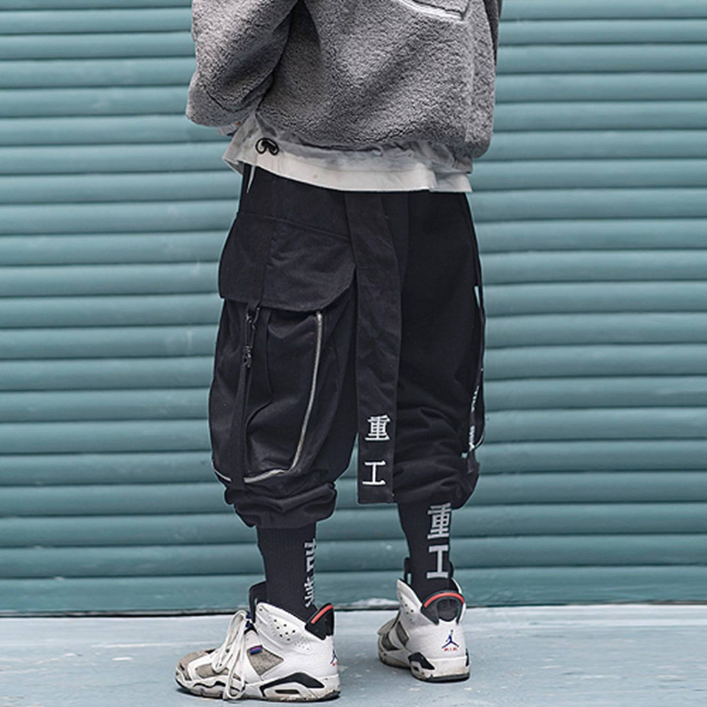 11 BYBB&#8217;S DARK Multi Pocket Hip Hop Pants Men Ribbon Elastic Waist Harajuku Streetwear Joggers Mens Trousers Techwear Pants 