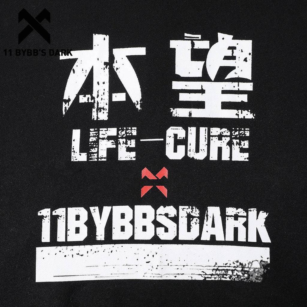 11 BYBB&#8217;S DARK Techwear Punk Print Harajuku Hoodie Men 2021 Spring Cotton Pullover Hip Hop Streetwear Hoodie Sweatshir 