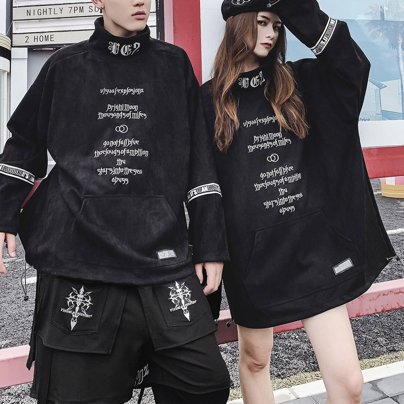 11 BYBB&#8217;S DARK Vintage Embroidery Hip Hop Hoodie Techwear Tactical Streetwear Hoodie Sweatshirt Mens Streetwear Pullover Cotton 