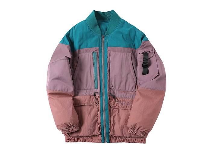11 BYBB’S DARK 2020 Color Block Patchwork Thicken Parka Jackets Zipper Men Streetwear Padded Jackets Harajuku Parka Coats Hippop color: Pink size: M 