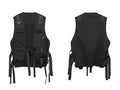 11 BYBB’S DARK Men Multifunction Tactical Sleeveless Cargo Vests Streetwear Buckle Ribbons Multi Pockets Vests Techwear Overalls color: black size: XL 