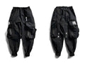 11 BYBB’S DARK Multi Pocket Hip Hop Pants Men Ribbon Elastic Waist Harajuku Streetwear Joggers Mens Trousers Techwear Pants size: M color: black 