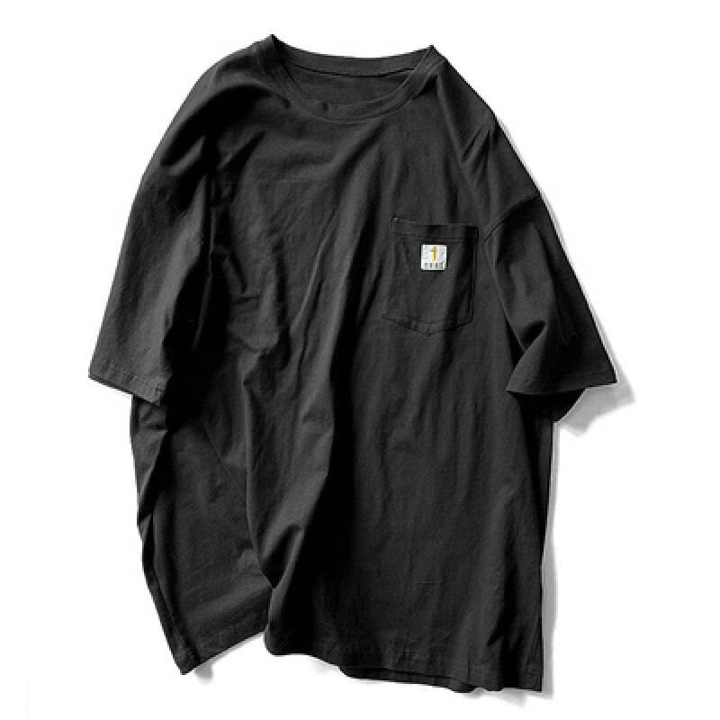11 BYBB’S DARK Summer Oversize T-shirts Men Streetwear Casual Short Sleeve Tops Tees Cotton Tshirt Loose WB121 color: black size: L 