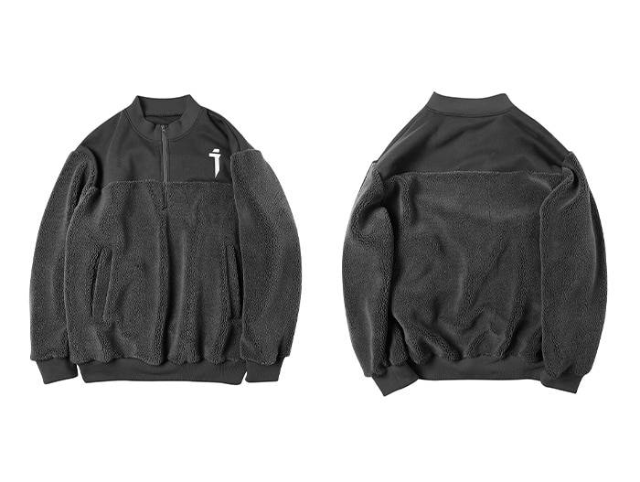 11 BYBB’S DARK Tactical Harajuku Hoodie Men Patchwork Lambswool Winter Cotton Pullover Hip Hop Streetwear Hoodie Sweatshirt Man color: Green size: L 