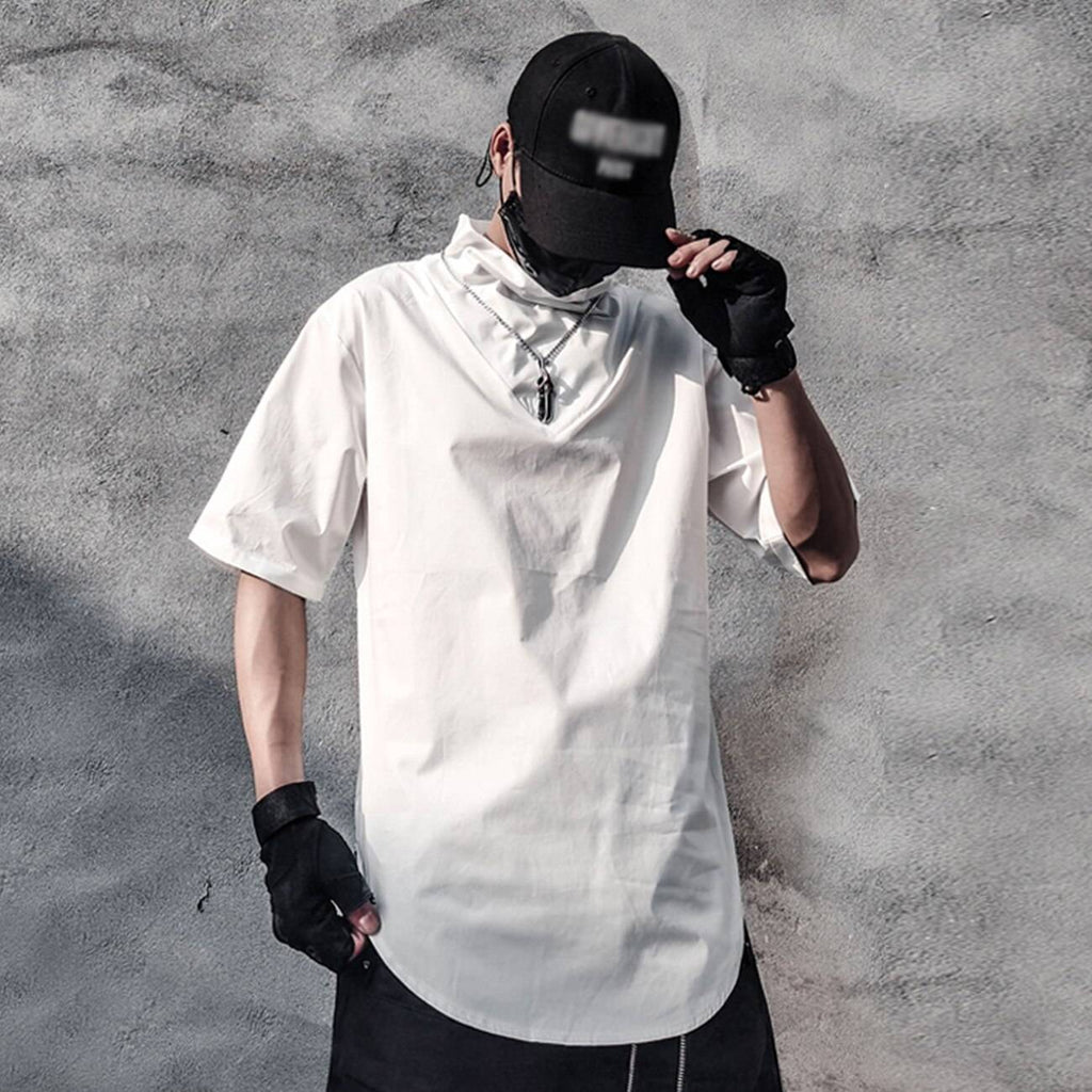 11 BYBB’S DARK Techwear Hip Hop T-Shirt Mens Tactical Function Summer Harajuku Tshirts Cotton Loose Short Sleeve Shirts Streetwe color: White size: XL 