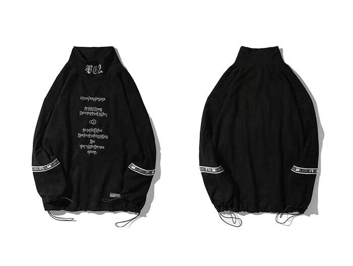 11 BYBB’S DARK Vintage Embroidery Hip Hop Hoodie Techwear Tactical Streetwear Hoodie Sweatshirt Mens Streetwear Pullover Cotton color: black size: L 