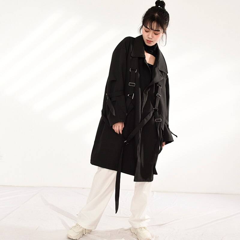 Women's Strappy Tactical Style Oversized Coat