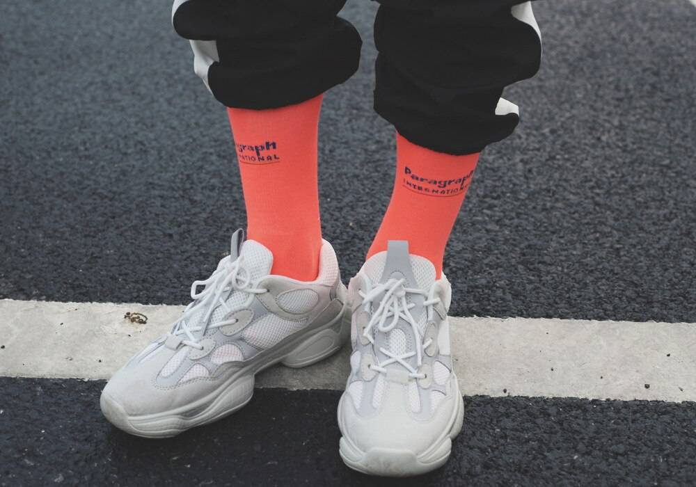 2 Pair Men's Cotton Neon Color Techwear Socks - ATLAS 1