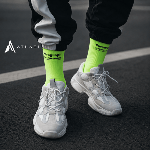 2 Pair Men's Cotton Neon Color Techwear Socks