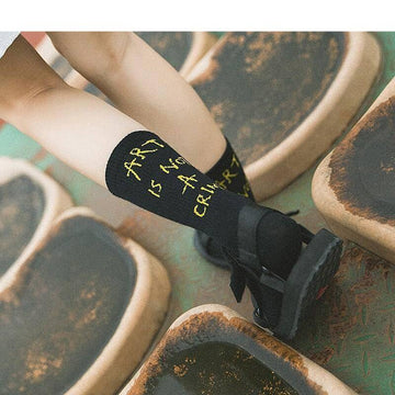 2 Pair of Art Is Not a Crime Print Cotton Socks - ATLAS 1