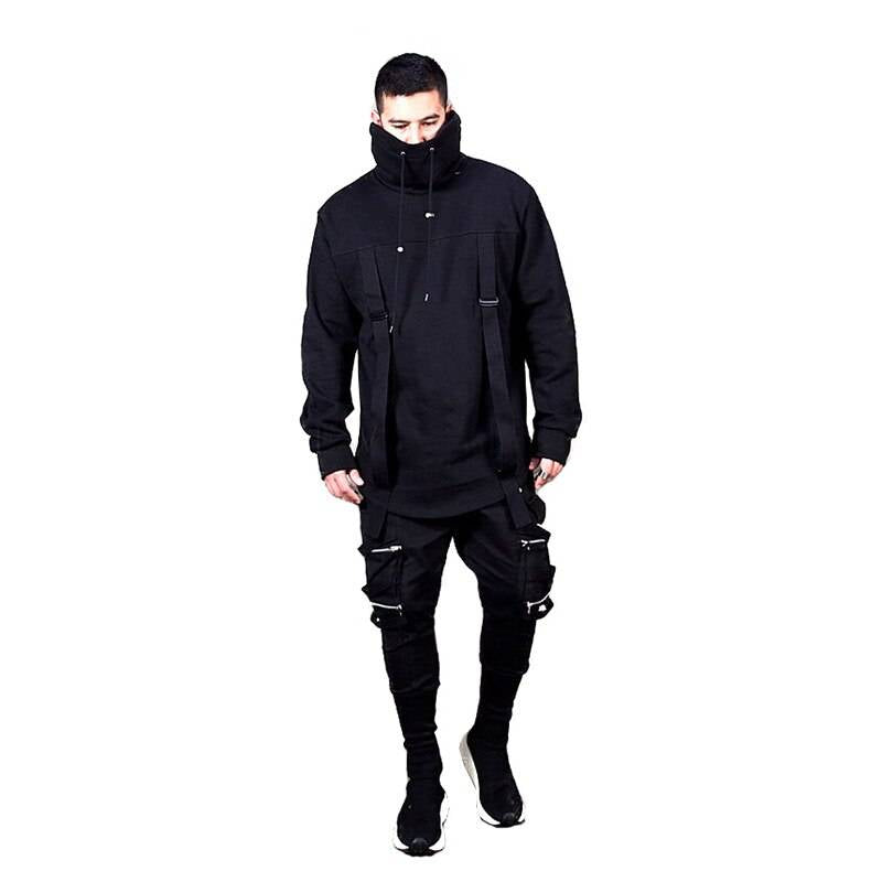 2021 Spring Trend New High-neck Mens Sweatshirt Dark Black Long Loose Assassin Sweatshirt EUR SIZE M-XXL 