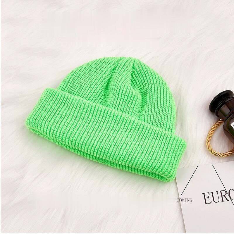 2021 Unisex Sailor Biker Cap Streetwear Pumpkin Vintage Navy Brimless Beanies Hat Melon Sailor Casual Short Harajuku Cap SL-06 color: 9 size: 54-58cm bouncy 