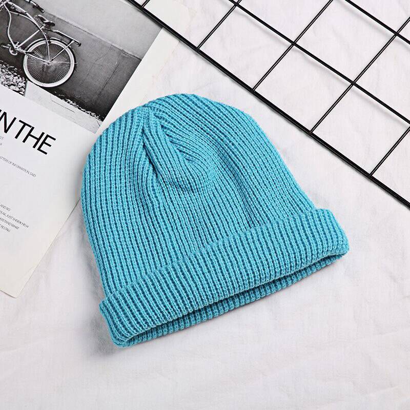 2021 Unisex Sailor Biker Cap Streetwear Pumpkin Vintage Navy Brimless Beanies Hat Melon Sailor Casual Short Harajuku Cap SL-06 color: 16 size: 54-58cm bouncy 
