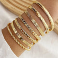 7Pcs Boho Engraved Open Cuff Bangle Set