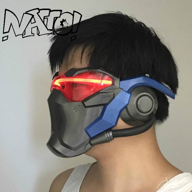ABS Plastic Soldier 76 Masks With LED Luminous Cosplay Soldier76 Mask With Light Soldier 76 Costume Without Battery Airsoft 