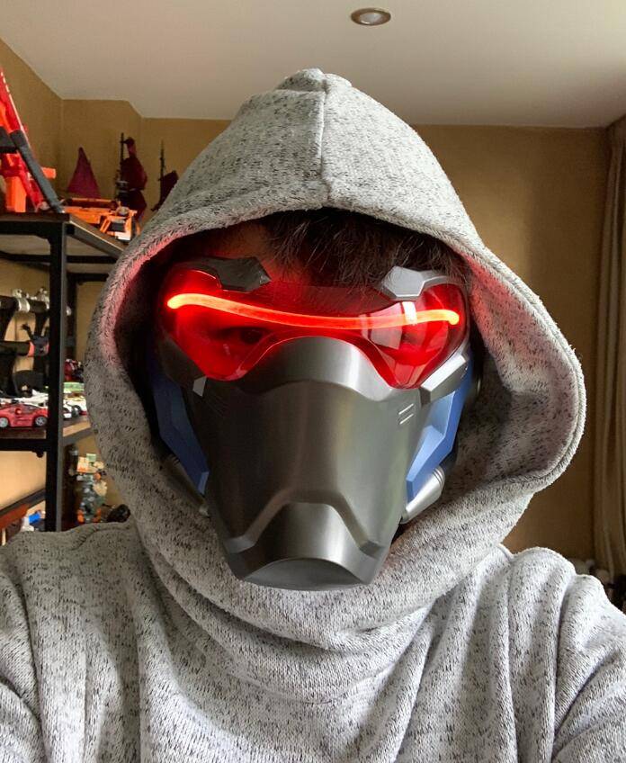 ABS Plastic Soldier 76 Masks With LED Luminous Cosplay Soldier76 Mask With Light Soldier 76 Costume Without Battery Airsoft 