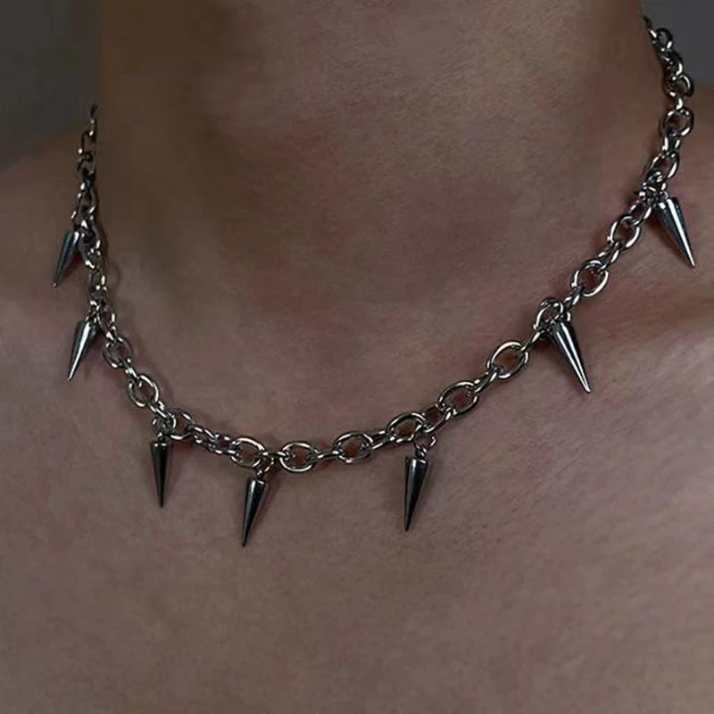 Alternative Gothic Stud Chain Necklace