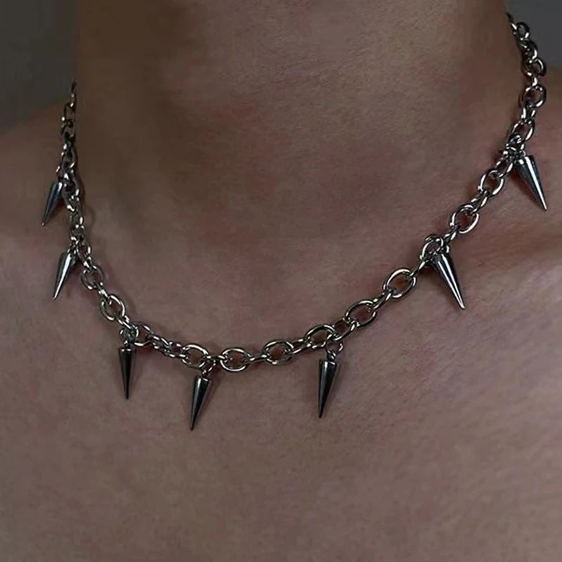 Alternative Gothic Stud Chain Necklace