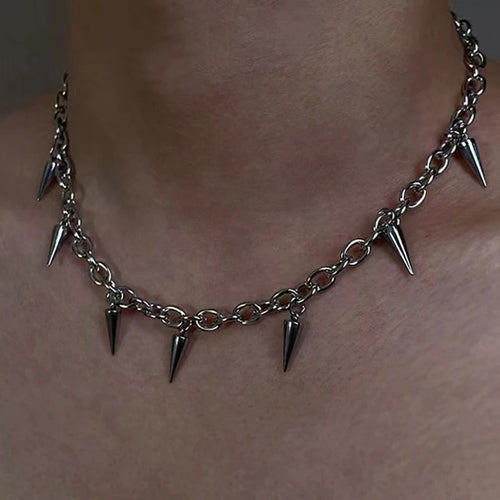 Alternative Gothic Stud Chain Necklace