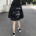 Autumn 2020 Korean clothing Loose Print and Patchwork Fashion College Jacket Work Clothes Long Sleeve Jacket Women 