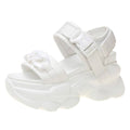 B00STS© Women’s Chunky Platform Casual Techwear Sandals color: White Shoe Size: 34 