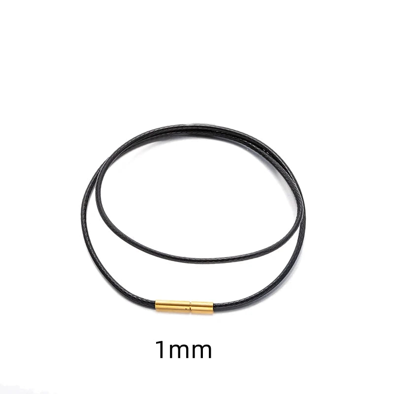 Black Genuine Leather Rope Necklace Cord